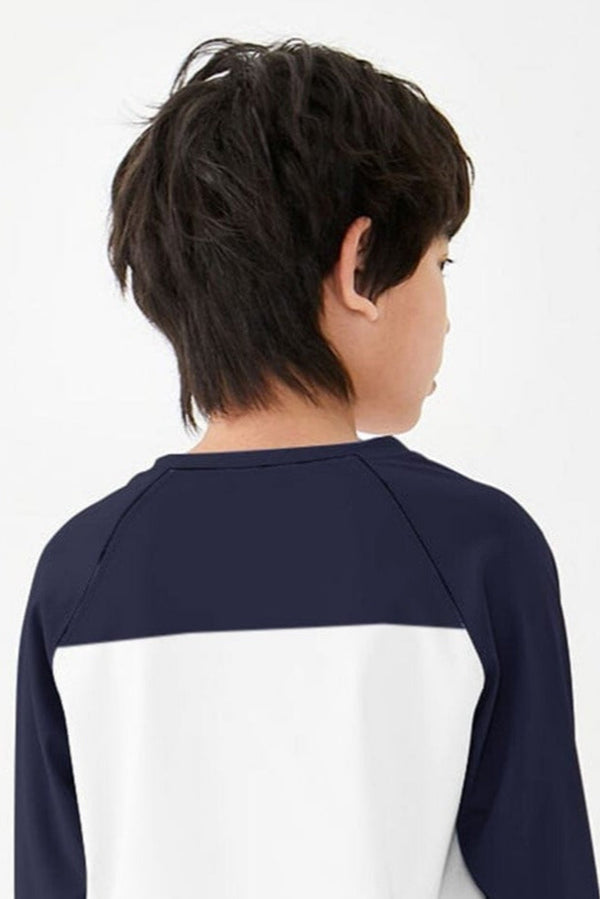 Elo R-Youth Boy's Raglan Sleeve Activewear Tee Shirt White & Red