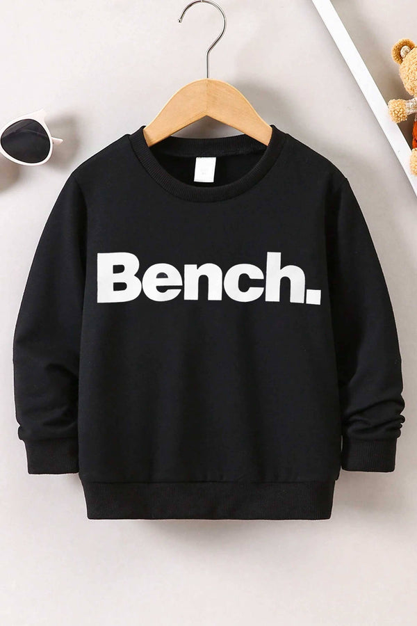 Elo Rabbit Skins Boy's Bench Printed Fleece Sweat Shirt Black