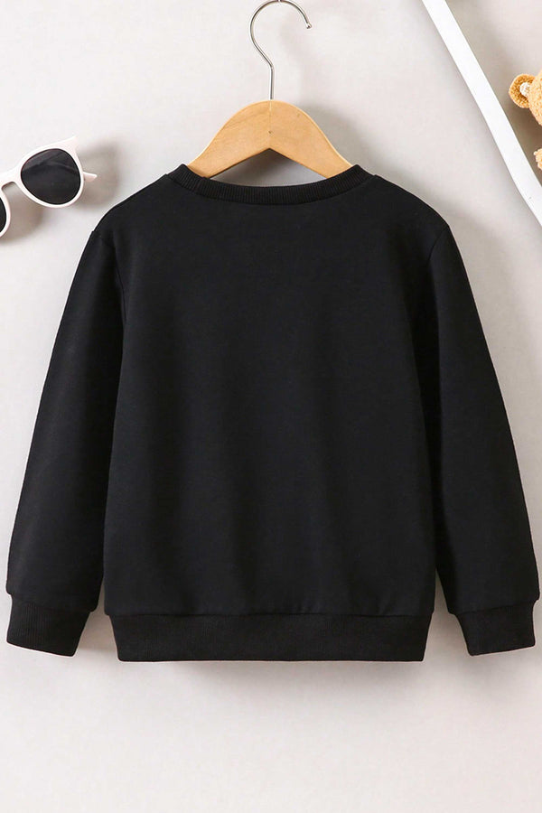 Elo Rabbit Skins Boy's Bench Printed Fleece Sweat Shirt Black