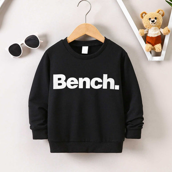 elo Rabbit Skins Boy's Bench Printed Fleece Sweat Shirt Black