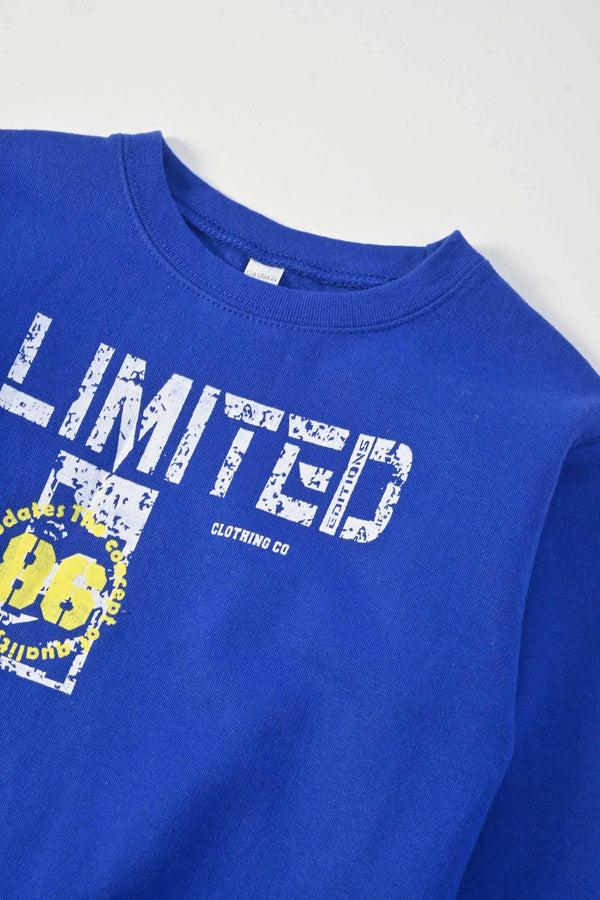 Elo Rabbit Skins Boy's Limited Printed Fleece Sweat Shirt Royal