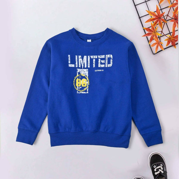 elo Rabbit Skins Boy's Limited Printed Fleece Sweat Shirt Royal