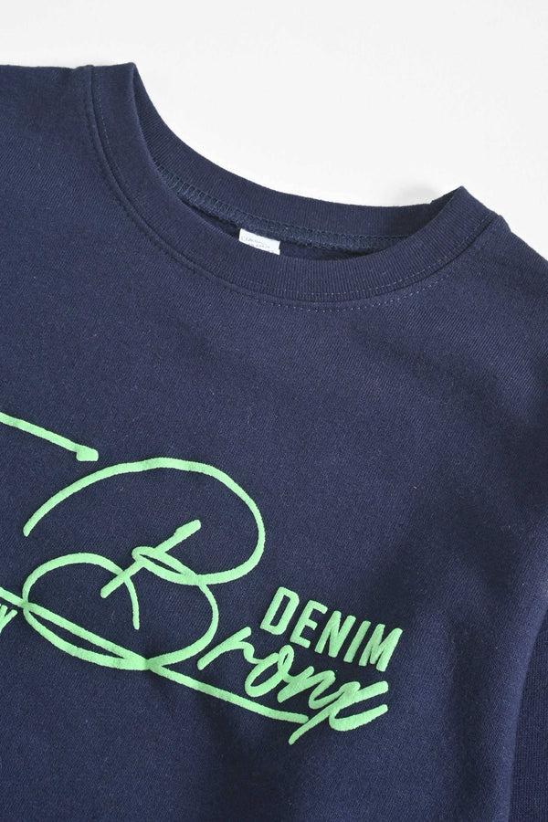 Elo Rabbit Skins Boy's The Bronx Printed Fleece Sweat Shirt Navy