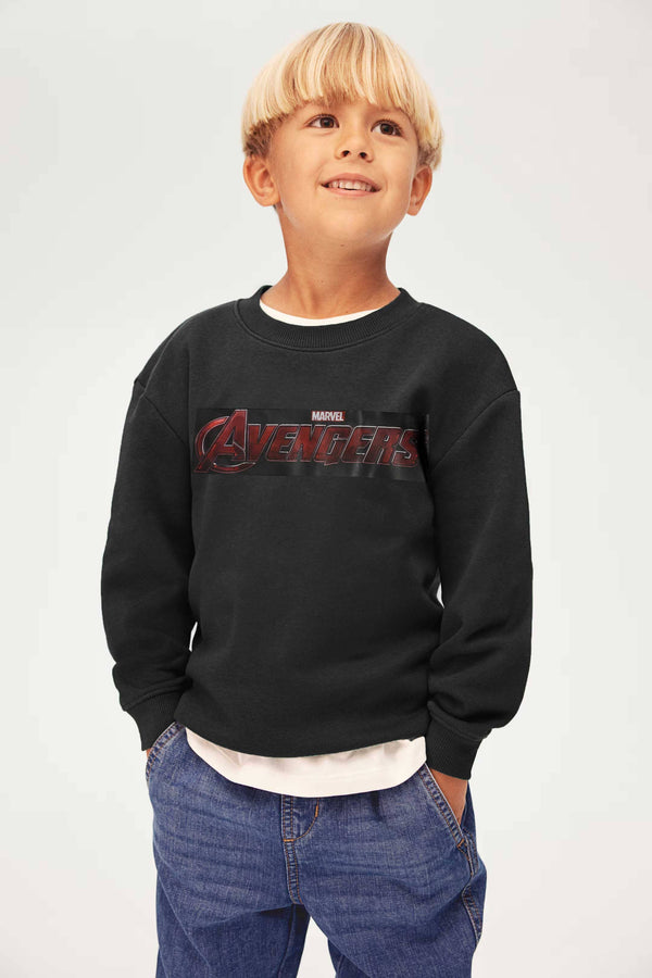 elo Rabbit Skins Kid's Avengers Printed Fleece Minor Fault Sweatshirt Black