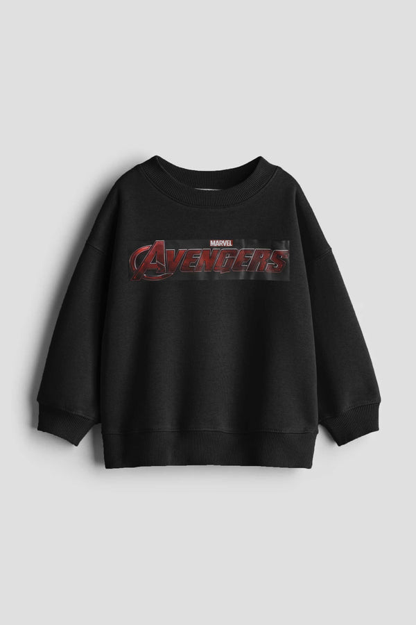 Elo Rabbit Skins Kid's Avengers Printed Fleece Sweatshirt Black