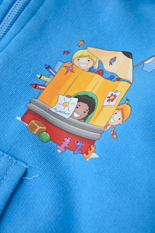 Elo Rabbit Skins Kid's Printed Zipper Hoodie Aqua Blue