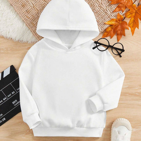 elo Rabbit Skins Kid's Solid Design Pullover Hoodie White