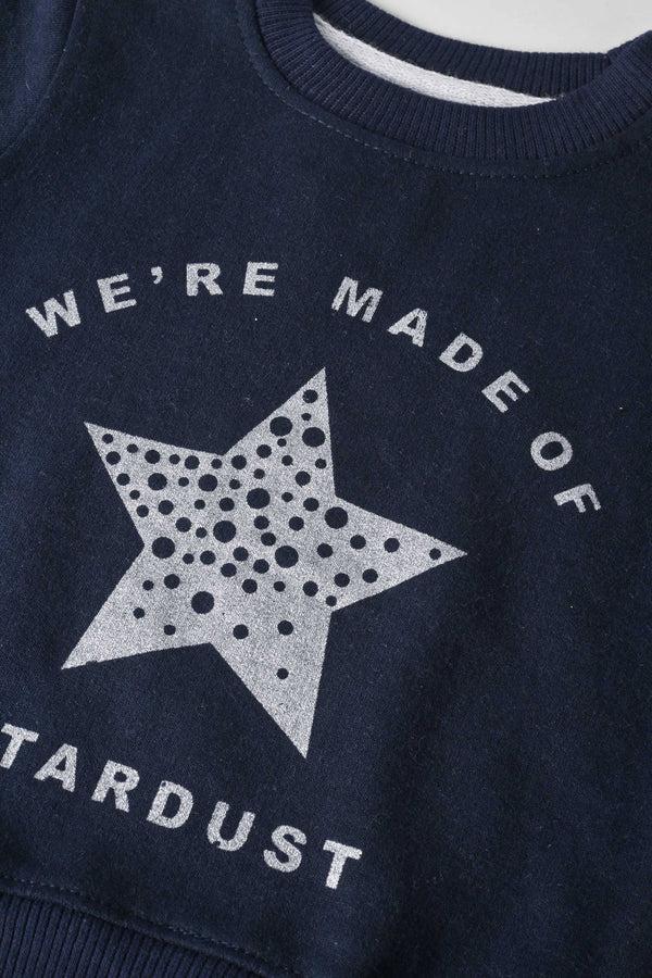 Elo Rabbit Skins Kid's Star Dust Printed Fleece Sweatshirt Navy