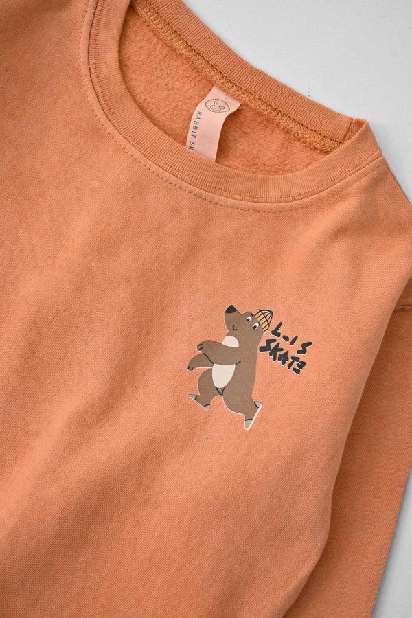 Elo Rabbit Skins Kid's Teddy Bear Printed Fleece Sweatshirt Peach