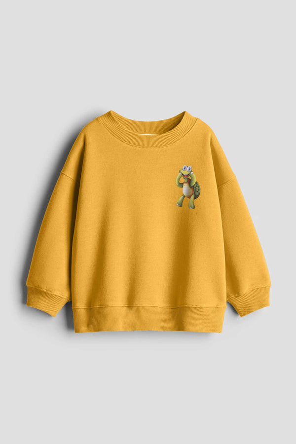 Elo Rabbit Skins Kid's Turtle Printed Fleece Sweatshirt Yellow