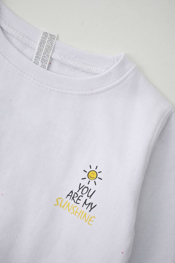 Elo Rabbit Skins Kid's You Are My Sunshine Printed Fleece Sweatshirt White