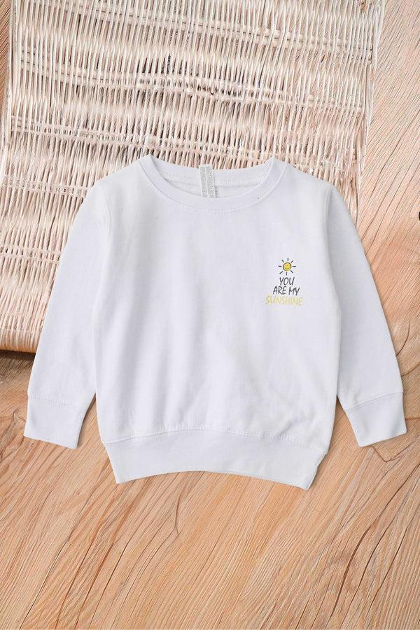 elo Rabbit Skins Kid's You Are My Sunshine Printed Fleece Sweatshirt White
