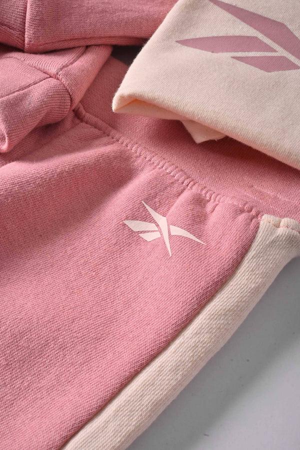 Elo RBK Kids' Contrast Design Sweat Suit Set-3 Pcs Lilac & Powder Pink