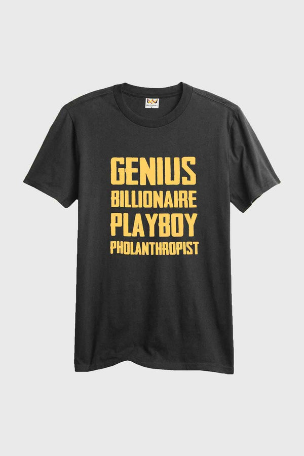 elo RichMan Billionaire Pholanthropist Printed Tee Shirt Black