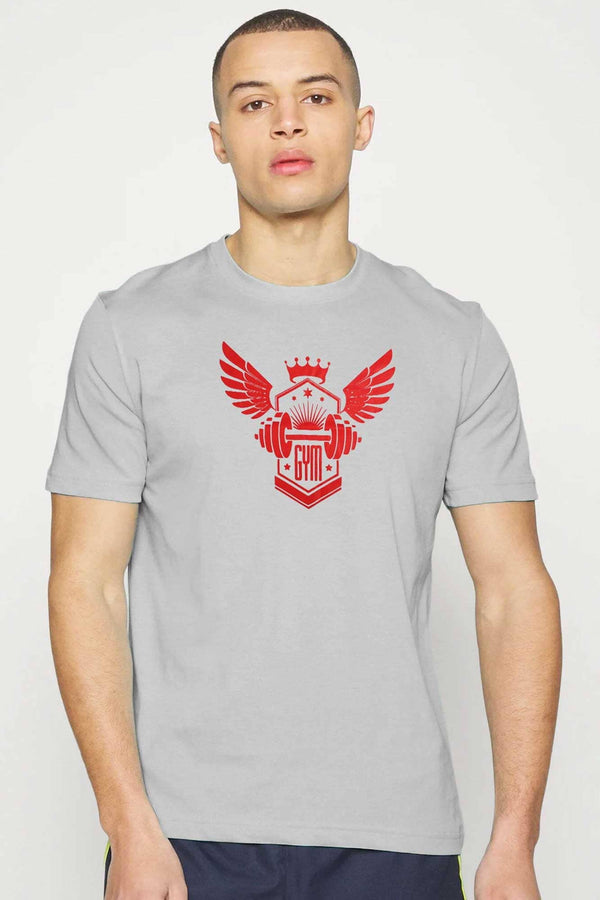 Elo Richman Men's Gym Printed Short Sleeve Tee Shirt Sky
