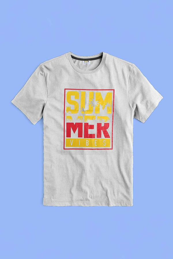 elo Richman Men's Summer Vibes Printed Short Sleeve Tee Shirt Slate Grey