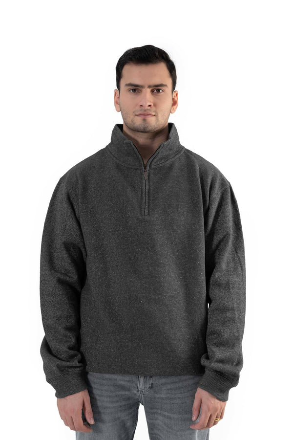 elo Rivers5 Men's Fleece Quarter Zipper Sweatshirt Black Marl