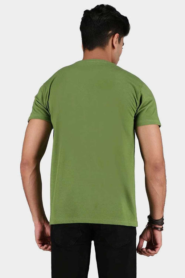 Elo Rivvet Men's R Printed Crew Neck Tee Shirt Olive Green