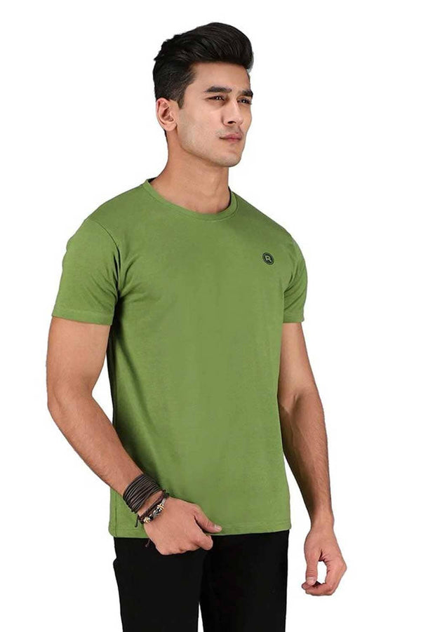 elo Rivvet Men's R Printed Crew Neck Tee Shirt Olive Green
