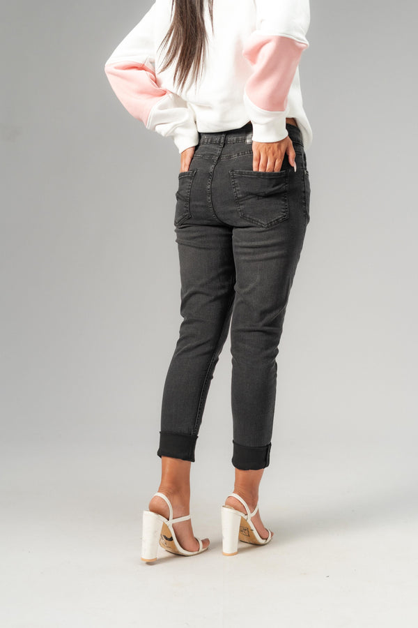Elo Rivvet Women's Eco Leila Mid Rise Skinny Fit Denim Black