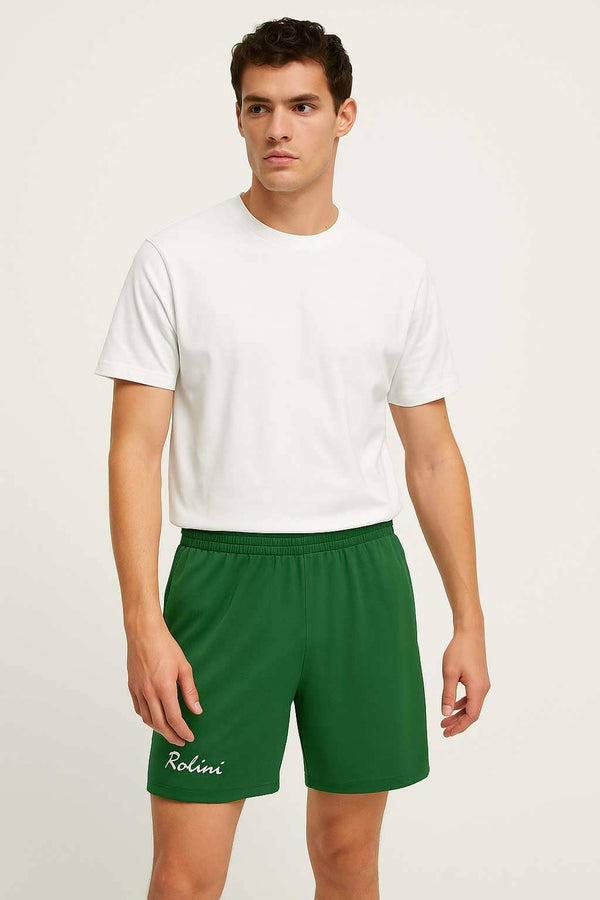 Elo Rolini Men's Contrast Activewear Shorts Bottle Green