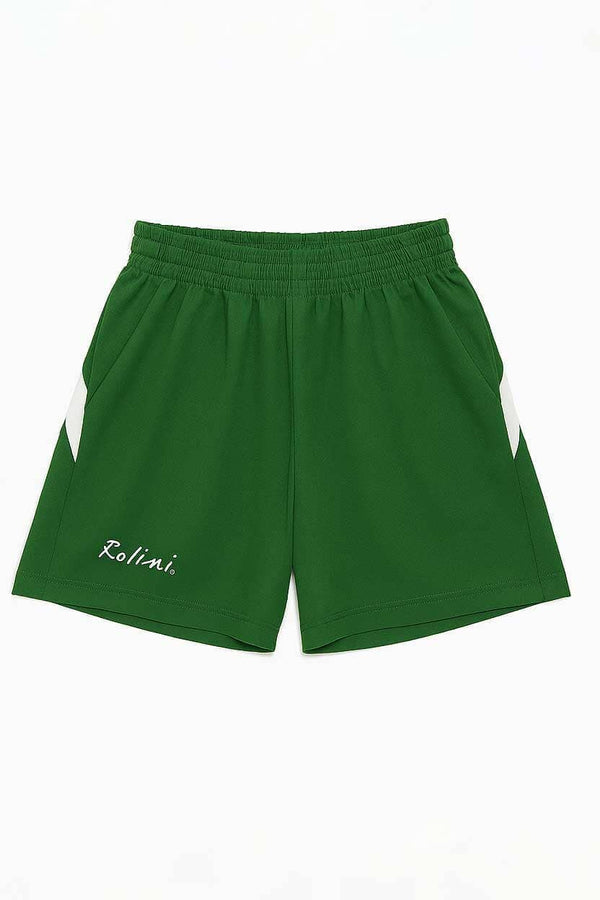 Elo Rolini Men's Contrast Activewear Shorts Bottle Green