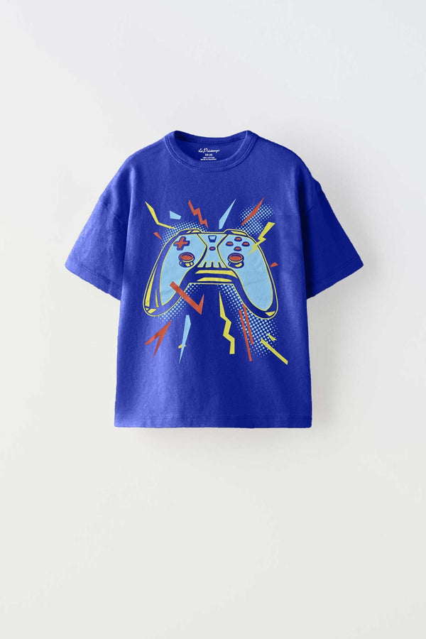 Elo Royal Club Boy's Controller Printed Tee Shirt Royal