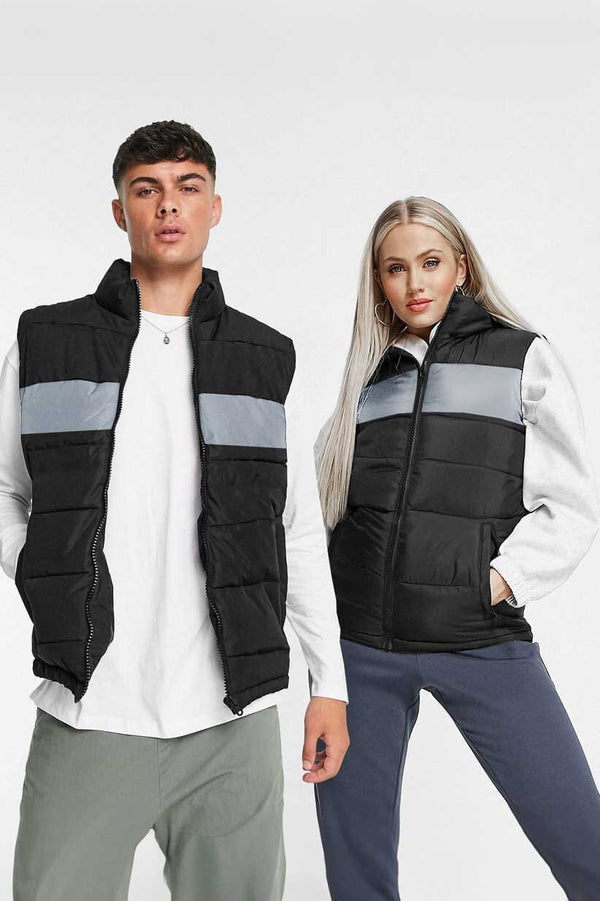 Elo RSG Unisex Tonsberg Panel Design Zipper Body Warmer Puffer Gilet Turquoise & Grey