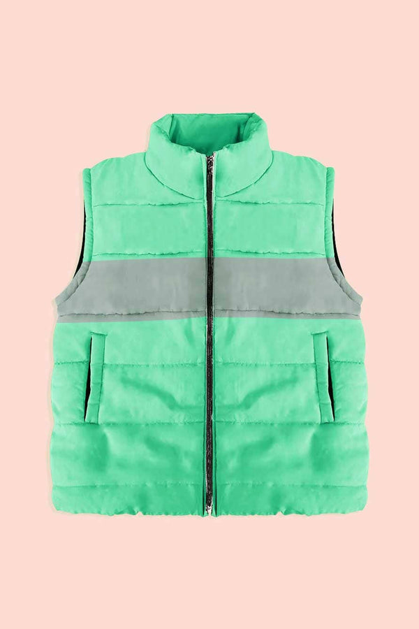 elo RSG Unisex Tonsberg Panel Design Zipper Body Warmer Puffer Gilet Turquoise & Grey