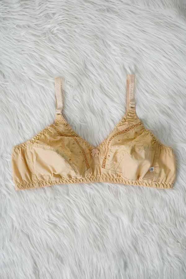 elo Rubi Women's Breathable Embroidered Cotton Bra Skin