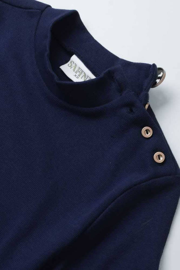 Elo Safina Women's Buttoned Turtle Neck Sweatshirt Heather Grey