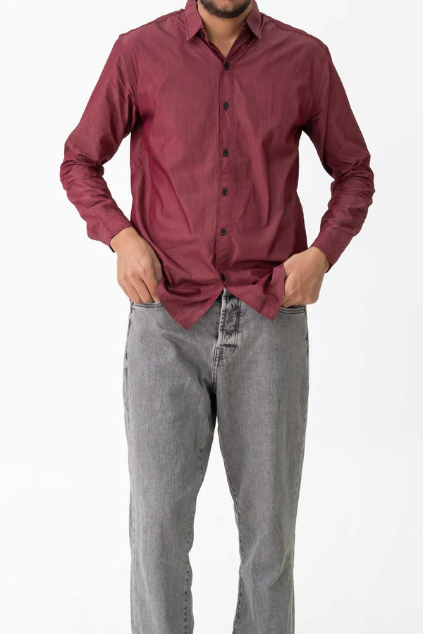 Elo Scanners Elegant Men's Premium Casual Shirt Maroon