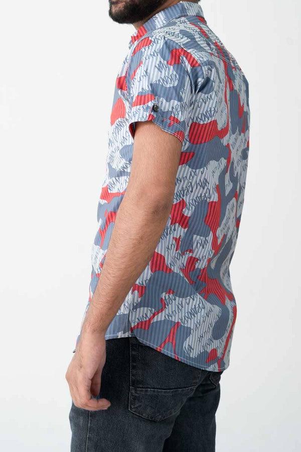 Elo Scanners Men's Printed Short Sleeve Casual Shirt