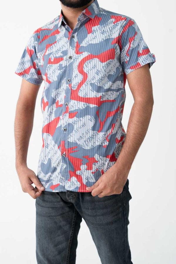 Elo Scanners Men's Printed Short Sleeve Casual Shirt