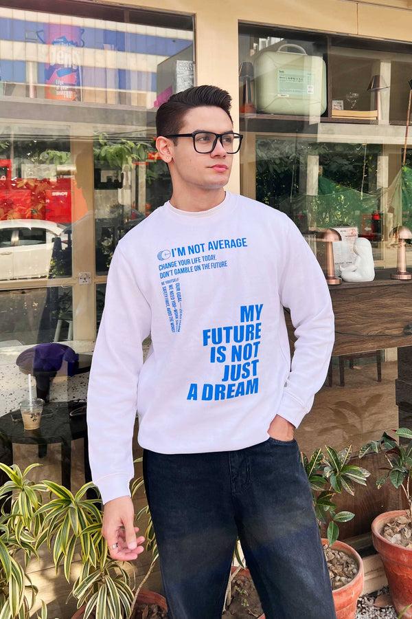 Elo Sinsay Men's I'm Not Average Printed Fleece Sweat Shirt Tea Pink