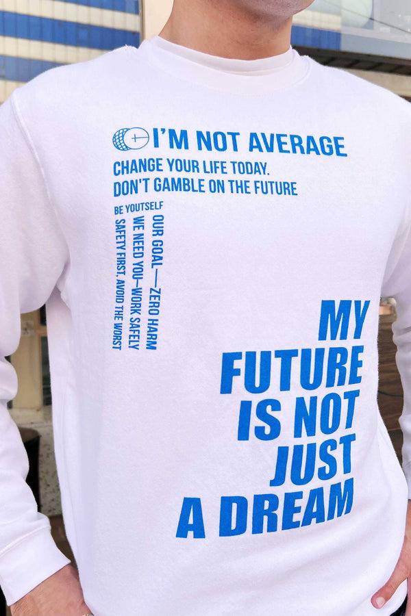 Elo Sinsay Men's I'm Not Average Printed Fleece Sweat Shirt Tea Pink