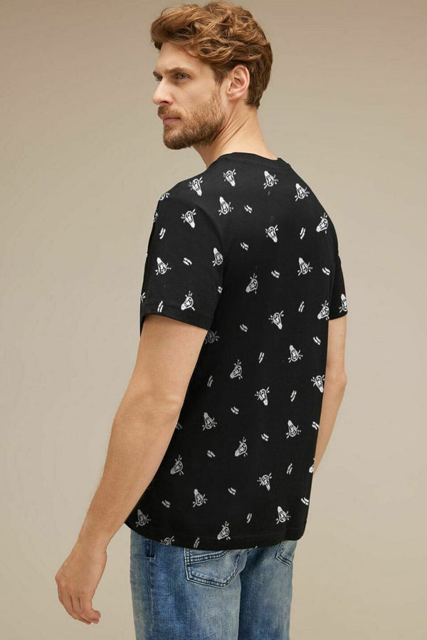 Elo Sinsay Men's No Ideas Today Printed Classic Tee Shirt Black