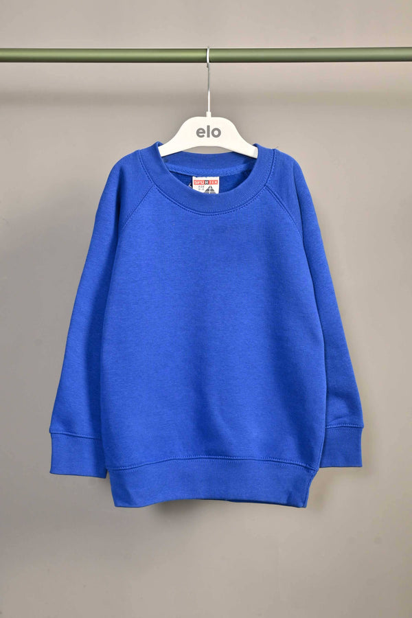 Elo Sportex Kid's Solid Design Raglan Sleeve Fleece Sweat Shirt Royal