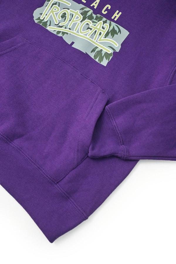 Elo Superdry Kid's Beach Tropical Printed Pullover Hoodie Purple