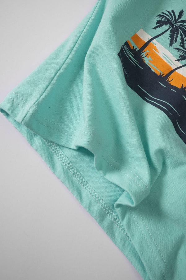 Elo TA Boy's Summer Paradise Printed Tee Shirt Turquoise