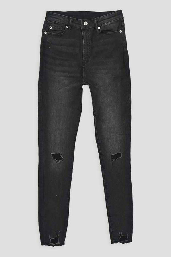 Elo Tally Women's Distressed Style Skinny Fit Denim Black