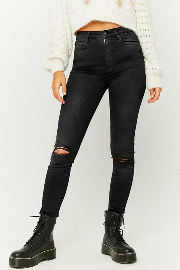 elo Tally Women's Distressed Style Skinny Fit Denim Black