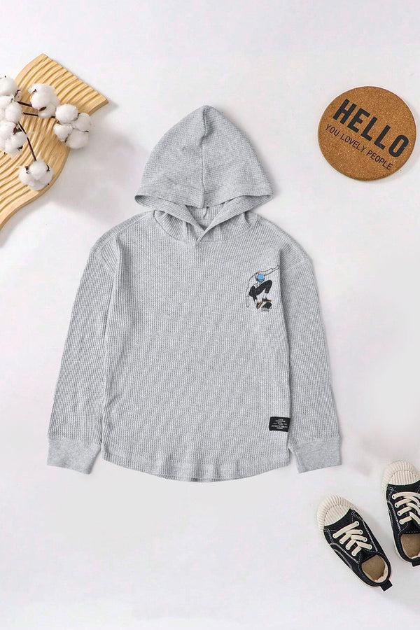 Elo TH Boy's Skateboard Printed Pullover Hoodie Heather Grey