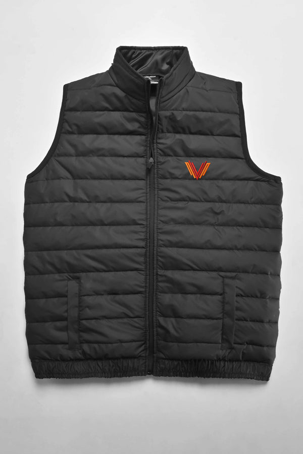 Elo The Burnt Soul Men's Bristol Embroidered Sleeveless Puffer Gilet Black