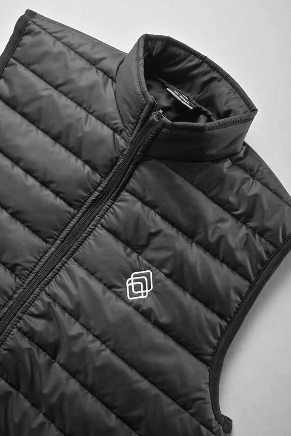Elo The Burnt Soul Men's Logo Embroidered Sleeveless Puffer Gilet Black