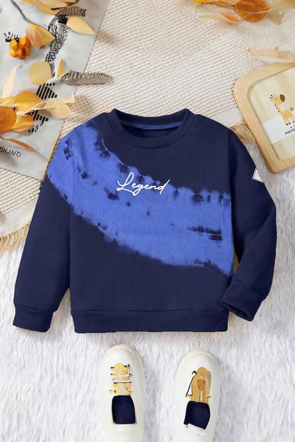 elo Thread Kid's Legend Printed Long Sleeve Fleece Sweatshirt Navy
