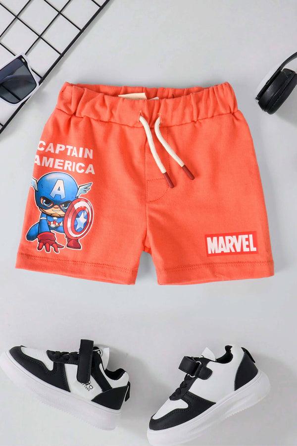 Elo Tiny Teen Baby Kid's Captain America Printed Shorts Coral