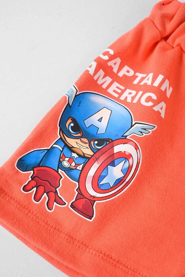 Elo Tiny Teen Baby Kid's Captain America Printed Shorts Coral