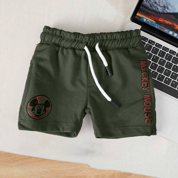 elo Tiny Teen Baby Kid's Mickey Mouse Printed Shorts Bottle Green