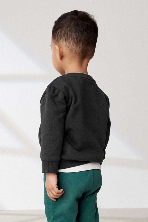 Elo Tiny Teen Boy's Printed Fleece Sweat Shirt Black